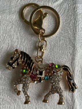 Rhinestone Horse Keychain / Handbag Charm